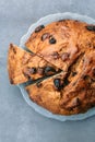 Directly above shot of Bisciola,  nuts and figs bread  from Italy Royalty Free Stock Photo