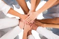 Directly Above Shot Of Medical Team Standing Hands