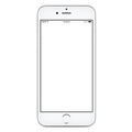 Directly front view of white mobile smart phone mockup Royalty Free Stock Photo