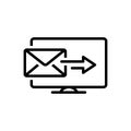 Black line icon for Directly, send and message Royalty Free Stock Photo