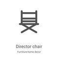 director chair icon vector from furniture home decor collection. Thin line director chair outline icon vector illustration. Linear Royalty Free Stock Photo