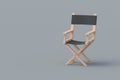 Director chair. Movie industry concept. Cinema production. Professional collapsible armchair.