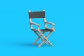 Director chair. Movie industry concept. Cinema production. Professional collapsible armchair. Movie premiere.