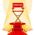 Director chair on red carpet Royalty Free Stock Photo