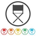 Director chair - vector icon, 6 Colors Included