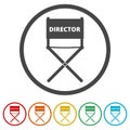 Director chair - vector icon, 6 Colors Included