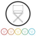 Director chair - vector icon, 6 Colors Included