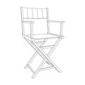 Director movie workplace chair. Wireframe low poly mesh technology