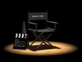 Director's Chair Under Spotlight Royalty Free Stock Photo