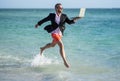 director is very ambitious and carefree businessman. summer inspiration for business man. Beach for the director