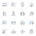 Directorial and calling line icons collection. Visionary, Commanding, Assertive, Creative, Inspiring, Strategic