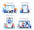 Directors board online service or platform set. Business planning Royalty Free Stock Photo