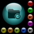 Directory creation time icons in color illuminated glass buttons