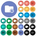 Directory creation time round flat multi colored icons
