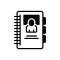 Black solid icon for Directory, record and register Royalty Free Stock Photo
