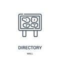 directory icon vector from mall collection. Thin line directory outline icon vector illustration. Linear symbol for use on web and Royalty Free Stock Photo