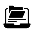 Directory laptop vector glyph flat icon Royalty Free Stock Photo