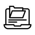 Directory laptop vector thin line icon Royalty Free Stock Photo
