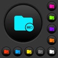 Directory processing dark push buttons with color icons