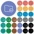 Directory processing outline round flat multi colored icons Royalty Free Stock Photo