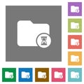 Directory processing square flat icons