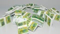 50 dirham . Moroccan dirhams bills stacks background. 3D illustration