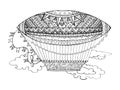 Dirigible airship coloring book vector