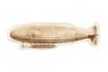 Dirigible airship sepia effect cut out photo