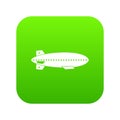 Dirigible balloon icon digital green