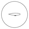 Dirigible black icon in circle outline