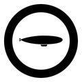 Dirigible black icon in circle vector illustration