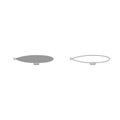 Dirigible grey set icon .