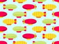 Dirigible seamless pattern. Colorful airships. Background for fabric. Vector Royalty Free Stock Photo