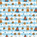 Dirndl dress Lederhosen Oktoberfest vector pattern