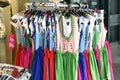Dirndl dresses on a clothes rack in Munich Royalty Free Stock Photo
