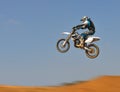 Dirt Bike Jumping - Panning Royalty Free Stock Photo