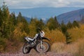 Dual Sport Dirt Biking in the October Mountains Royalty Free Stock Photo