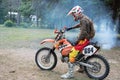 Dirt bike rider on his KTM 200 EXC motorbike