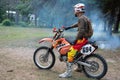 Dirt bike rider on his KTM 200 EXC motorbike