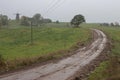 Dirt clay road in the field