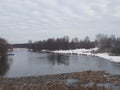 Dirt and debris in the river, the fruit of human action, bad ecology