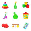 Dirt icons set, cartoon style Royalty Free Stock Photo