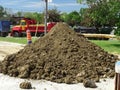 Dirt mound near city construction site Royalty Free Stock Photo