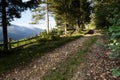 Dirt mountain road, countryside landscape Royalty Free Stock Photo