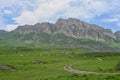 Dirt mountain road in the Dargavs valley