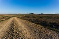 Dirt road in an area eroded by the Ebro river. Royalty Free Stock Photo