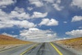 Dirt road in Atacama desert, volcanic arid landscape in Chile, South America Royalty Free Stock Photo