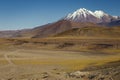 Dirt road in Atacama desert, volcanic arid landscape in Chile, South America Royalty Free Stock Photo