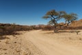 Dirt road in a beautiful landscape, Namibia Royalty Free Stock Photo