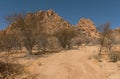 Dirt road in a beautiful landscape, Namibia Royalty Free Stock Photo